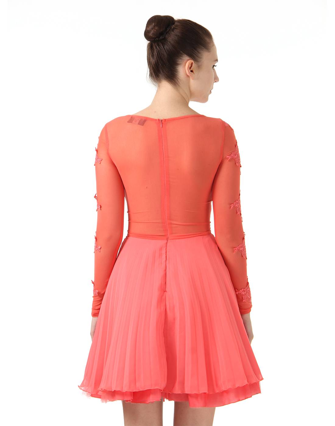 Ax Paris Women Party Peach Fit and Flare Dress